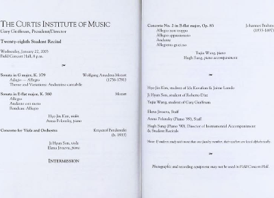 Recital program